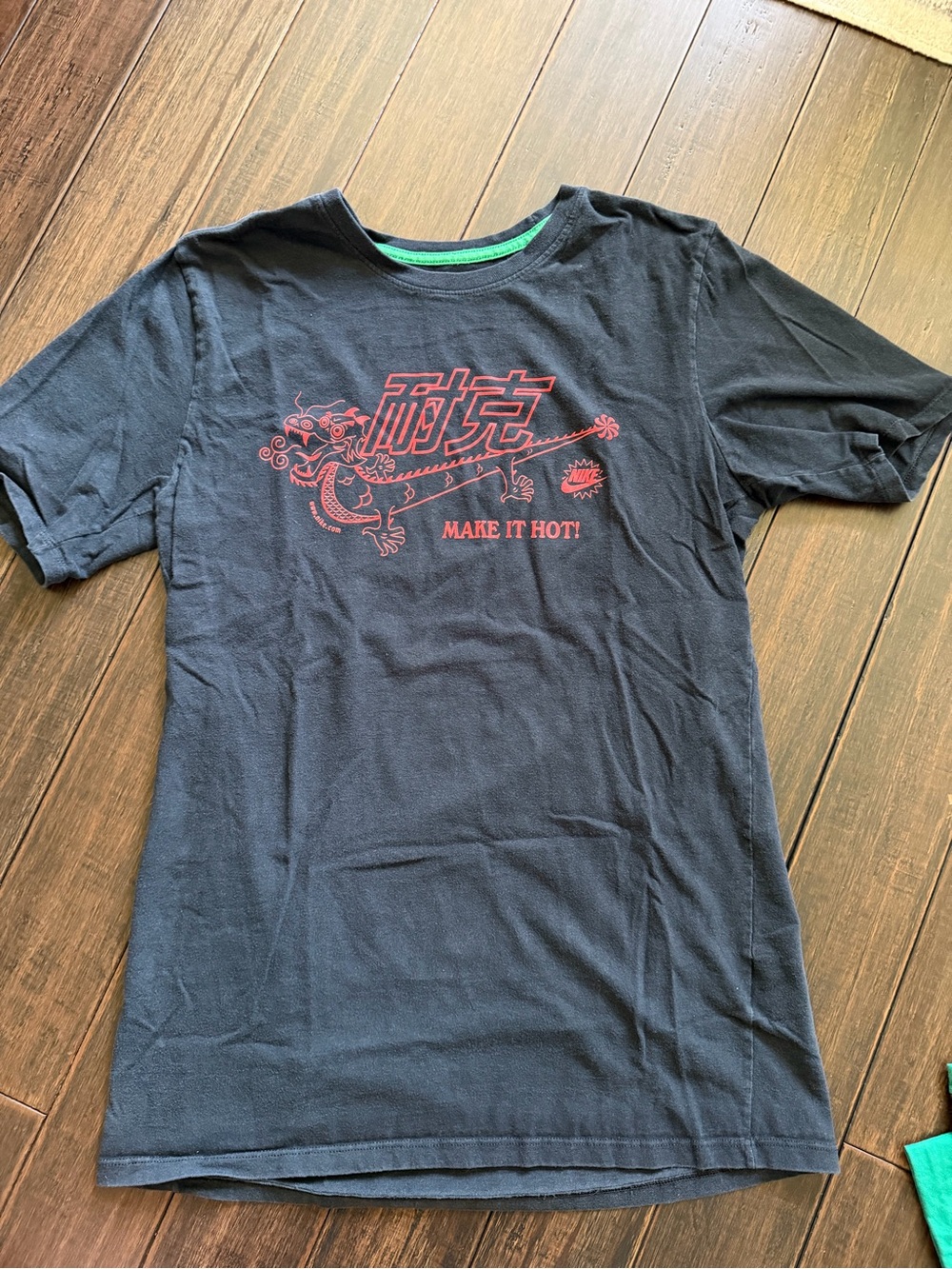Nike Men’s Black Tee with Red Graphic Dragon - Make It Hot